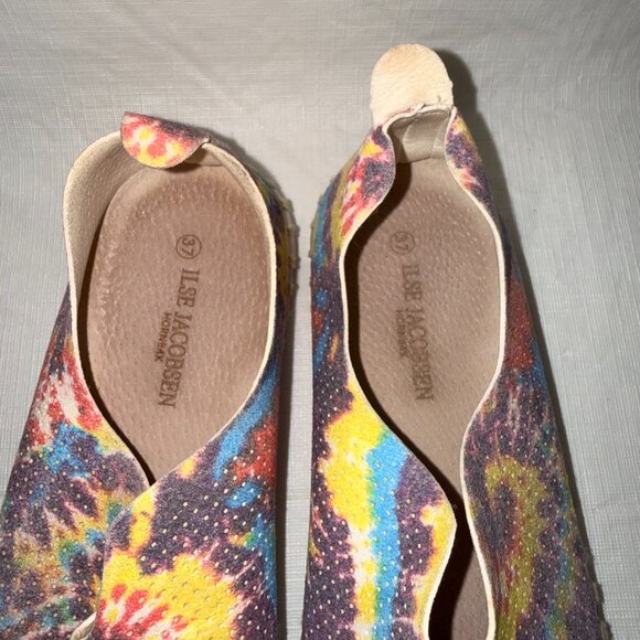 IlseJacobsen Tulip 139 Perforated Slip-On Sneakers - Multi Tie-Dye - Size EU 37 - Picture 5 of 8